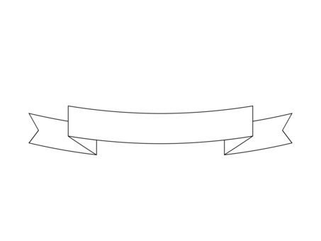 リボンのアイコン/下アーチ/輪郭線有 アイコン,シンプル,リボン,フレーム,リボン枠,飾り枠,バナー,テロップ,飾り,ギフトのイラスト素材