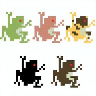 ドット絵アイコンカエルセット ドット絵アイコンカエルセット ドット絵,ピクセルアート,カエル,動物,アイコン,キャラクター,セット,ドットアイコン,ピクセル,ゲーム風のイラスト素材