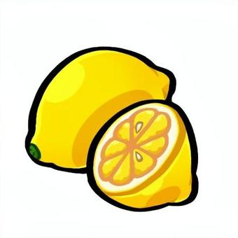 ポップでかわいいレモン レモン,檸檬,果物,フルーツ,食材,食品,食べ物,イラスト,手描き風,ポップのイラスト素材