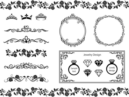 Elegant antique illustration set, marco, vendimia, elegante, JPG, PNG and AI