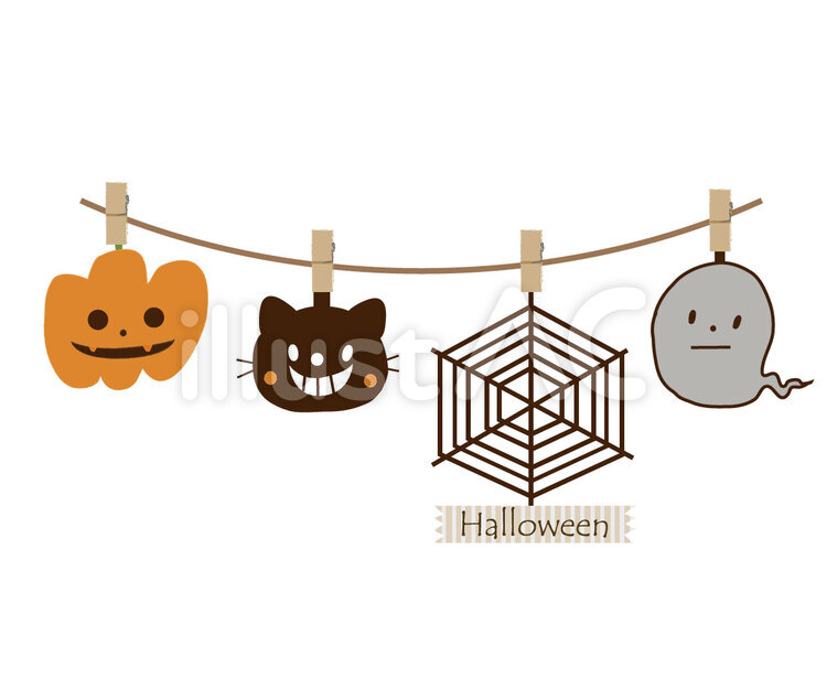 Halloween4 パーツ,ポイント,蜘蛛の巣のイラスト素材
