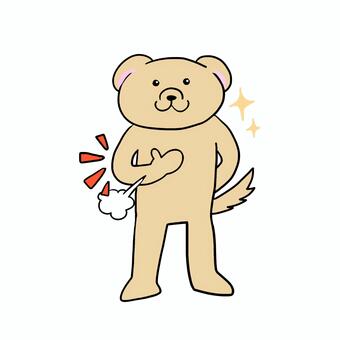 まかせてと胸をたたく犬 犬,動物,キャラ,ポップ,かわいい,まかせて,おまかせ,はりきる,やる気,ポジティブのイラスト素材