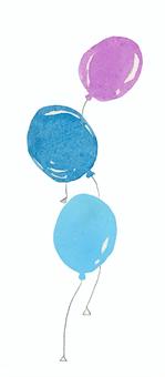 Flying balloons, balloon, watercolor, hand drawn, JPG and PNG