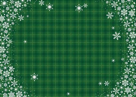 雪の結晶Xmasフレーム4緑文字なし クリスマス,12月,冬のイラスト素材