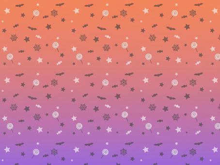 ハロウィンスイーツ柄グラデーション背景