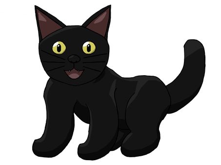ポップな黒猫 ポップな黒猫 黒猫,ネコ,生き物,動物,ポップ,デフォルメ,全身,黒,鳴く,鳴き声のイラスト素材