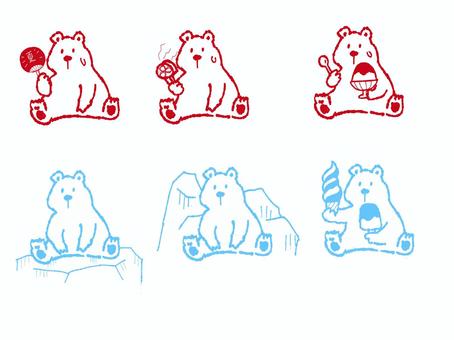 Illustration, white bear, bear, summer, 