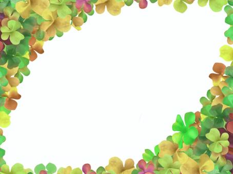 Illustration, JPG and PNG Illustration, clover, four leaves, frame, JPG and PNG