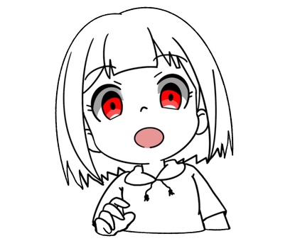 Girl with a horror look (line drawing), JPG and PNG Girl with a horror look (line drawing), horror, expression, girl, JPG and PNG