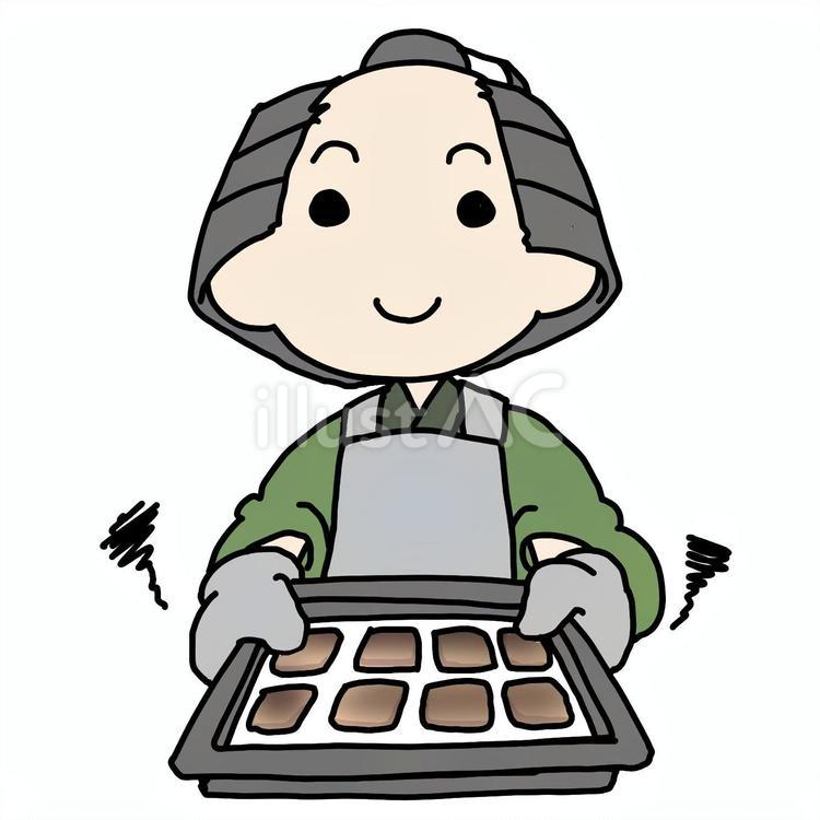 失敗クッキーを焼く町民 町民,クッキー,失敗のイラスト素材