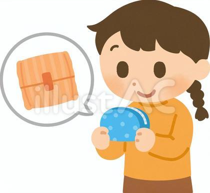 ポーチ(生理用品)を持つ女の子