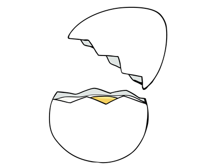 たまご 卵,白身,黄身,殻,主線あり,食べ物,イラスト素材,広告,チラシ,cmのイラスト素材
