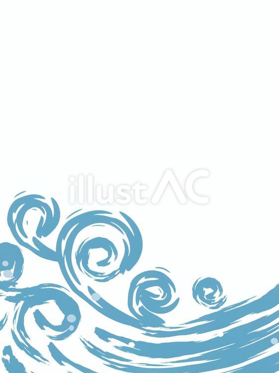 筆タッチの荒海背景・濃い青・縦向き 海,青,背景のイラスト素材