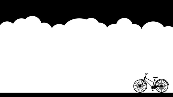 入道雲と自転車・黒 雲,自転車,入道雲,背景,フレーム,バナー,フルhd,16:9,1920×1080,パワーポイントのイラスト素材