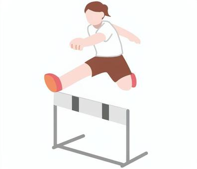 ハードルを飛ぶ女性 陸上競技,ハードル,陸上部,スポーツ,運動,女性,人物,体育,競技,部活のイラスト素材