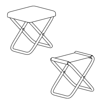 折りたたみ椅子の線画 折りたたみ,椅子,線画,モノクロ,立体,パイプ椅子,シンプル,ポータブルのイラスト素材