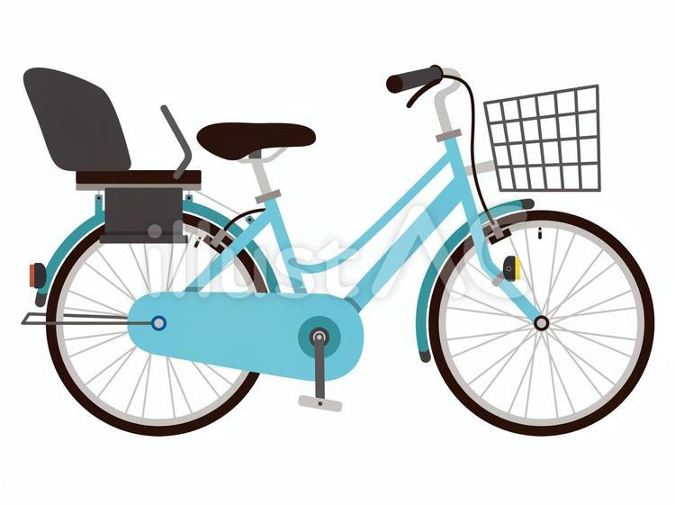 ママチャリ／自転車／側面 自転車,シティサイクル,シティバイクのイラスト素材