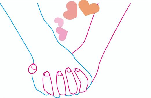 恋人つなぎ 恋人つなぎ,手,繋ぐ,恋人,カップル,愛,ハート,シンプル,線のイラスト素材