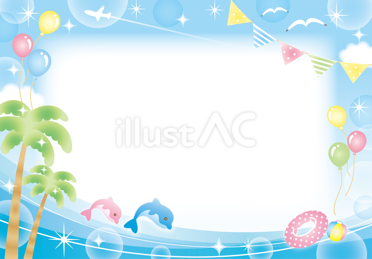 夏の海のわくわくカード 海,夏,キラキラのイラスト素材