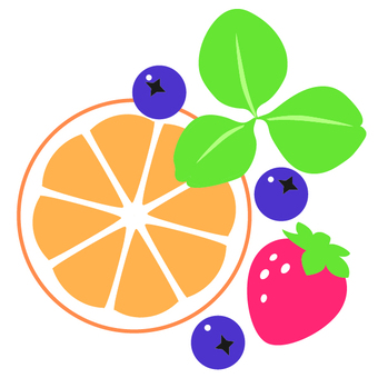 Orange and strawberries and blueberries, orange, fruits, strawberry, JPG, PNG and AI