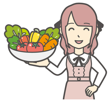  量産型女子-088-バスト 野菜,地雷系,女性,女の子,ツインテール,量産型,人物,かわいい,新鮮,トマトのイラスト素材