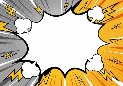 爆発の吹き出しと対決のイメージ素材 吹き出し,爆発,煙,雷,稲妻,集中線,効果線,ポップ,ドット,フレームのイラスト素材