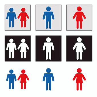 トイレマークのセット トイレ,ピクトグラム,便所,洗面所,男性,女性,サイン,休憩,お手洗い,化粧室のイラスト素材