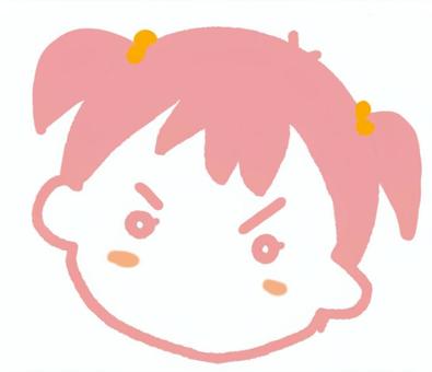 Illustration, un visage, expression, get angy, 
