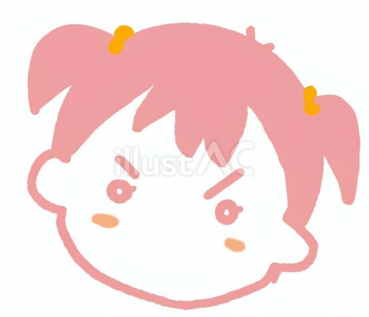 怒り顔のこども 顔,表情,怒るのイラスト素材