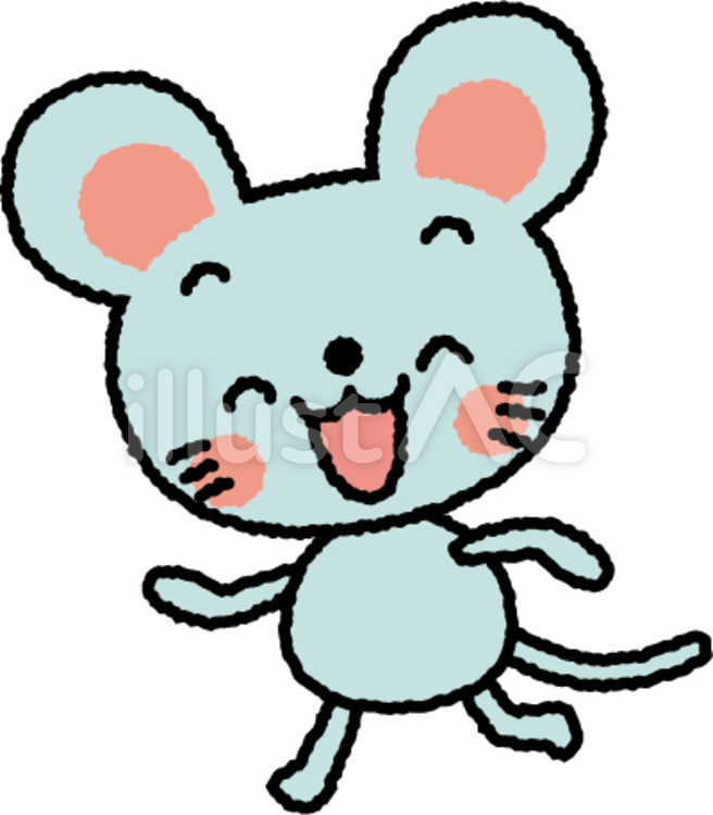 動物のかけっこ：ネズミ 動物,アニマル,かわいいのイラスト素材