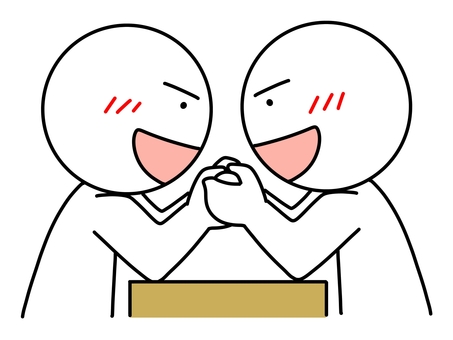 手を取り合う棒人間 棒人間,笑顔,手を取り合う,友情,友達,好き,かわいい,シンプル,人物,シュールのイラスト素材