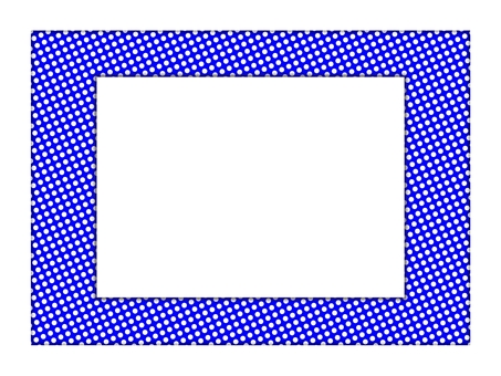 水玉のフレ−ム　青 水玉,ドット,柄,パターン,模様,フレ−ム,ポストカード,メッセージカード,青,長方形のイラスト素材