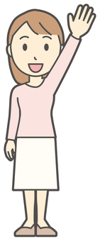  ロングヘア女性-551-全身