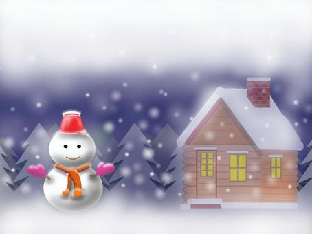 Illustration, navidad, muñeco de nieve, invierno, 