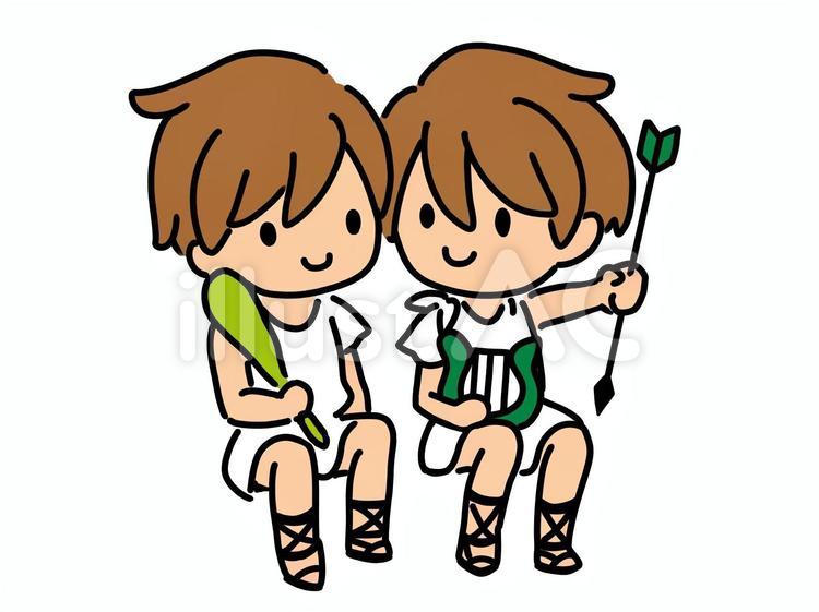 ふたご座(星なしver.) ふたご座,星座,12星座のイラスト素材