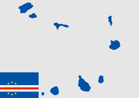 カーボベルデの地図（国旗柄） カーボベルデ,地図,国旗,外国,海外,地理,土地,国土,地形,世界のイラスト素材