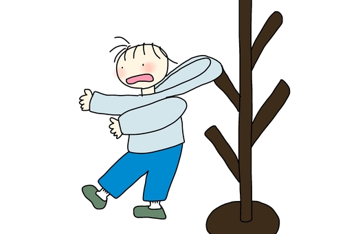 フードが引っかかる カラー フードが引っかかる カラー フード,引っかかる,危険,洋服,子ども,幼児,保育園,幼稚園,こども園のイラスト素材