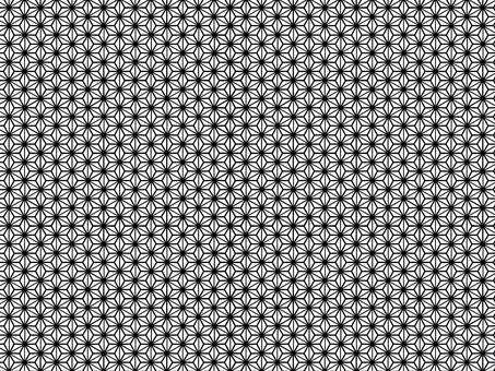 和柄・麻の葉 和柄,麻の葉,モノクロ,白黒,和風,和,素材,手描き,手書き,フリーのイラスト素材