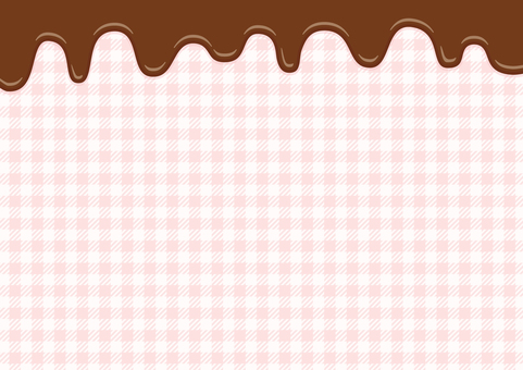 バレンタインのチョコレートの背景10 バレンタイン,チョコレート,背景,フレーム,ギンガムチェック,チェック柄,パターン,溶けた,チョコ,手描きのイラスト素材