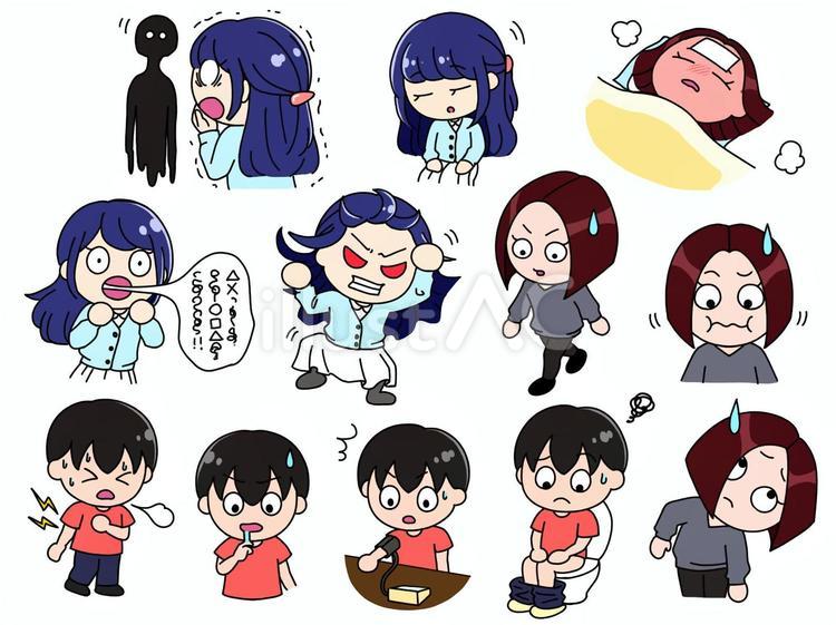 悪性症候群 薬,副作用,意識障害のイラスト素材