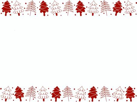 北欧風の冬の木フレーム 冬,雪,雪景色,木,森,ツリー,自然,植物,北欧,北欧風のイラスト素材