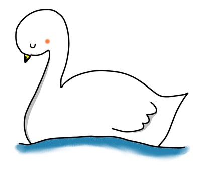 Illustration, swan, burung, kewan, 