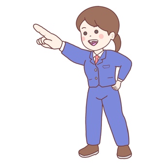 指示を出す女性上司 指示,命令,指差し,そこ,女性,人物,ポーズ,全身のイラスト素材
