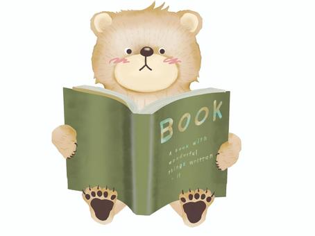 책을 읽는 곰 (앉아), JPG 및 PNG 책을 읽는 곰 (앉아), 도서, 동물, 생물, JPG 및 PNG