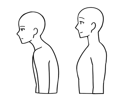 猫背・人・巻き肩 猫背・人・巻き肩 人,猫背,巻き肩,シンプル,アイコン,体勢,生活習慣病,前かがみのイラスト素材
