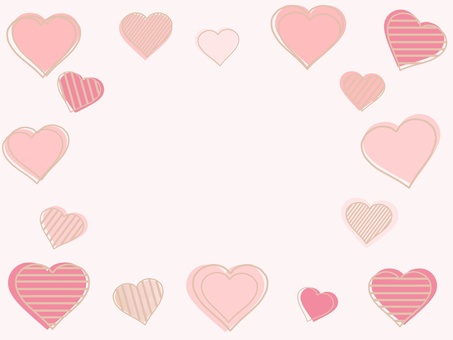 ピンク背景のハートフレーム ハート,フレーム,枠,飾り枠,バレンタイン,ホワイトデー,2月,3月,飾り,装飾のイラスト素材