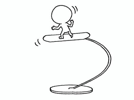 スノーボード シルエット,スノーボード,オブジェ,撓り,pop調,手描き,挿絵,ワンポイント,素材,商用可のイラスト素材