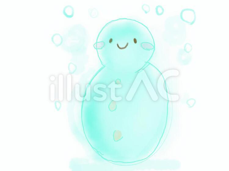 水彩風手描き雪だるまイラスト 雪だるま,雪,冬のイラスト素材