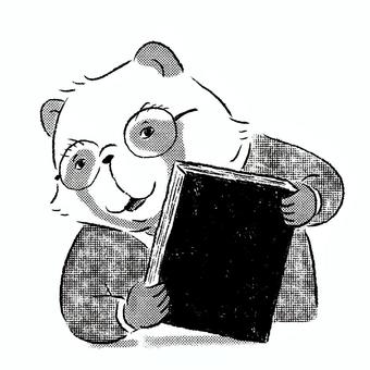 おすすめの本です 本,おすすめ,レコメンド,読書,書籍,紹介,たぬき,モノクロ,単色,ペン画のイラスト素材
