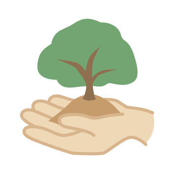 環境保護　植木のイラスト素材 緑化,緑化運動,エコロジー,アイコン,ロゴ,エコ,環境,エネルギー,環境問題,環境保護のイラスト素材
